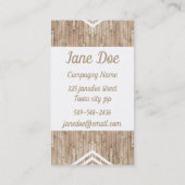 Hout minimalistisch chevron visitekaartje (Achterkant)