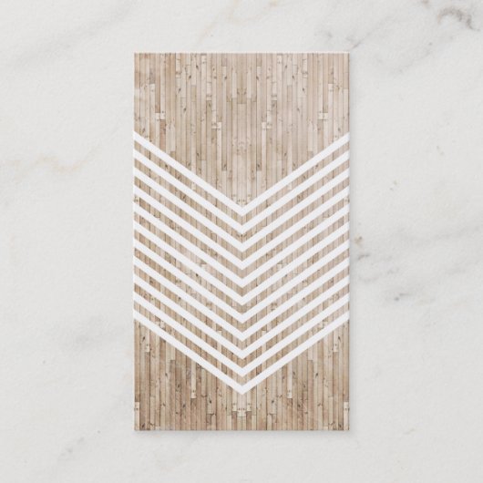 Hout minimalistisch chevron visitekaartje (Voorkant)