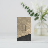 Hout Monogram met Mandala Patroon Visitekaartje (Staand voorkant)