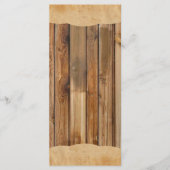 Hout perkament rustiek land bruiloft programma men (Voorkant)