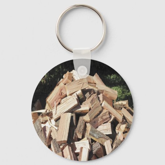 Hout Pile buiten Sleutelhanger (Voorkant)