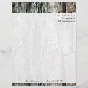 Hout Pine Bark Botanisch Aangepast adres Gepersonaliseerd Briefhoofd