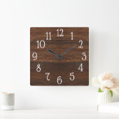 Hout Print Clock Vierkante Klok (Huis)