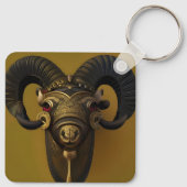 Hout Ram Sleutelhanger (Achterkant)