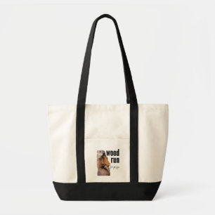 Hout Run voor Pizza (met Woodchuck) Tote Bag