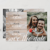 Hout Rustic | Ons verhaal | Favoriete data | 2 Fot Save The Date (Voorkant / Achterkant)
