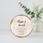 Hout Rustic Wedding Tree Grain Aangepast Kaart (Staand voorkant)