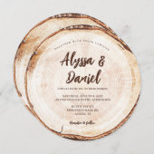 Hout Rustic Wedding Tree Grain Aangepast Kaart (Voorkant / Achterkant)