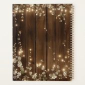 Hout Rustieke String Lichten Witte Bloemen Huwelij Planner (Achterkant)