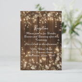 Hout Rustieke String Lichten Witte Bloemen Recepti Informatiekaartje (Staand voorkant)