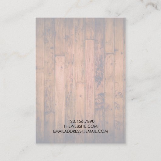 Hout Rustige  verouderde Kaart Visitekaartje (Achterkant)