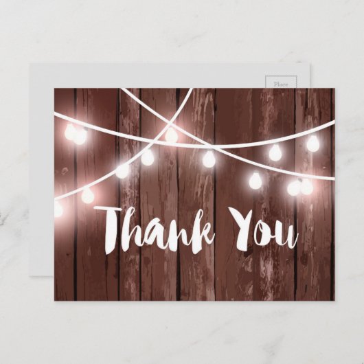 Hout Rustisch achtergrondontwerp, bedankt kaart (Voorkant / Achterkant)