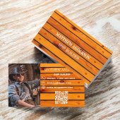 Hout scheepsbouwer foto QR code Visitekaartje