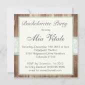 hout Shabby Chic Bachelorette Party Kaart (Achterkant)