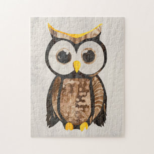 Hout - Shouette - Wood Owl Legpuzzel