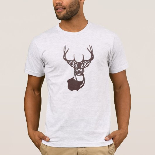 Hout Silhouette - White Tail Buck Deer T-shirt (Voorkant)
