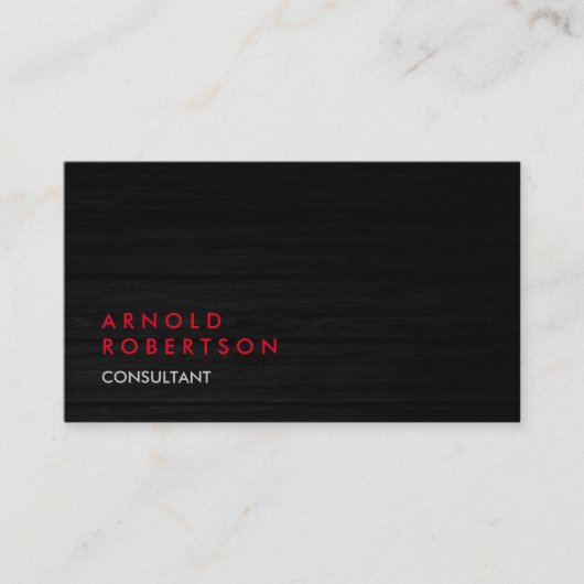 Hout Simple Plain Red Gray Trendy Visitekaartje (Voorkant)