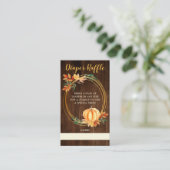 Hout Sinaasappel Pompoen Herfst Baby shower Luier Informatiekaartje (Staand voorkant)