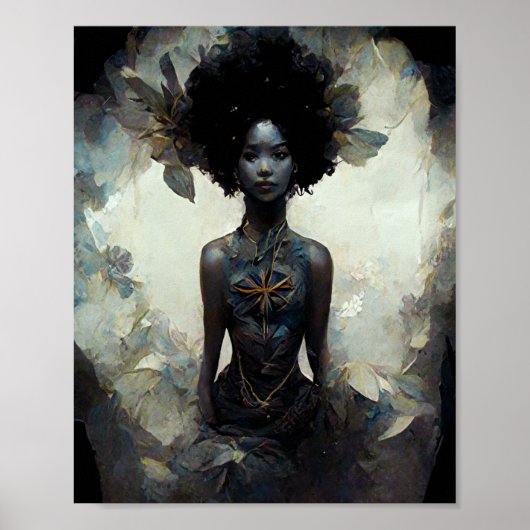 Hout Sprite Fae Fairy Fantasy Art Poster (Voorkant)
