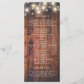 Hout String Licht Bruiloft Programma (Achterkant)