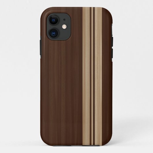 Hout Stripes iPhone 5 Hoesje - Surfboardstijl (Achterkant)