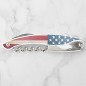 Hout Styled Patriotic USA Flag | Naam Kurkentrekker (Achterkant)