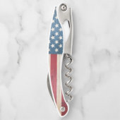 Hout Styled Patriotic USA Flag | Naam Kurkentrekker (Achterkant)