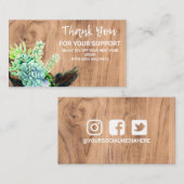 Hout Succulent Korting Visitekaartje (Voorkant / Achterkant)