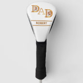 Hout Textuur DAD Twee foto's Naam Golfheadcover (Voorkant)