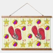 Hout Topped Wall Tapestry Beach House Hangend Wandkleed (Voorkant)