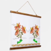 Hout Topped Wall Tapestry Paddenstoel Bloemen Bloe Hangend Wandkleed (Gebogen)