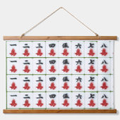 Hout Topped Wandtapijt Mahjong Hangend Wandkleed (Voorkant)