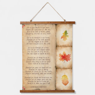 Hout Topped Wandtapijt met Thanksgiving Gedicht Hangend Wandkleed