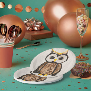 Hout - Uil - Houten Uil Papieren Bordje