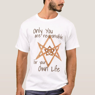 Hout Unicursal Hexagram en Lotus Pentacle|Thelema T-shirt