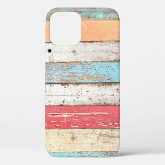 hout: veelkleurige gebarsten textuur. iPhone 12 hoesje
