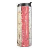 hout: veelkleurige gebarsten textuur. thermosbeker (Gedraaid links)