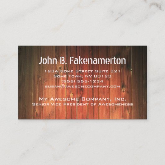 Hout Visitekaartje (Voorkant)