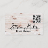 Hout | Visitekaartje QR-code (Voorkant)