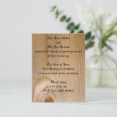 Hout Wedding Invitting - Pine Kaart (Staand voorkant)