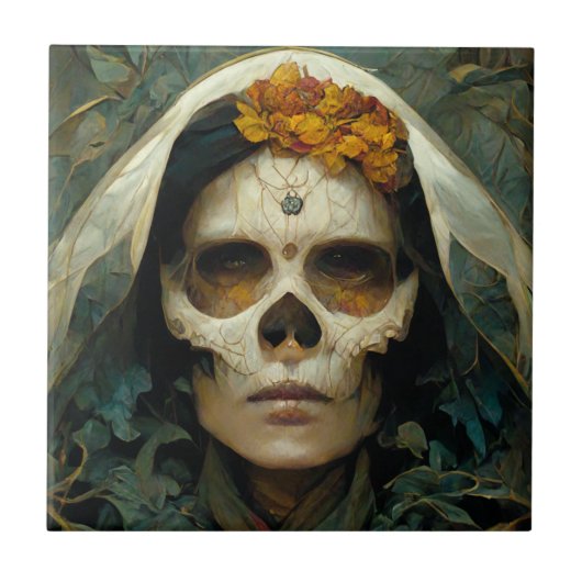 Hout Witch 2 Fantasy Tegeltje (Voorkant)