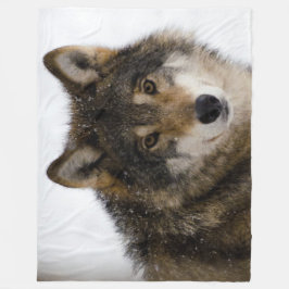 HOUT WOLF FLEECE DEKEN