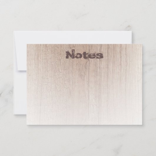 Hout ziet er uit op vervormde tekst Elegant Sjablo Notitiekaartje (Achterkant)