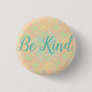 Houtbadges - 'Wees aardig', Folk-Art/Mental Health Ronde Button 3,2 Cm