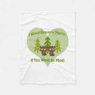 Houtbeaver als je hout van mij bent fleece deken