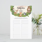 Houtbeesten houten plak Baby ABC (Staand voorkant)