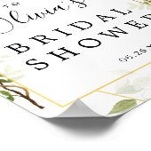 Houtbegroeiing Bruiloftsontvangstbord Poster (Hoek)