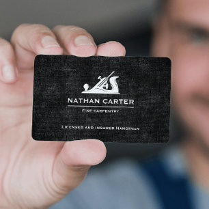 Houtbewerker Carpenter Jack Plane Grunge Zwart Visitekaartje