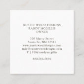 Houtbewerker Timmerman Rustiek Hout Visitekaartje (Achterkant)