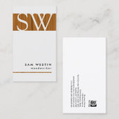 Houtbewerker Vet Monogram Visitekaartje (Voorkant / Achterkant)